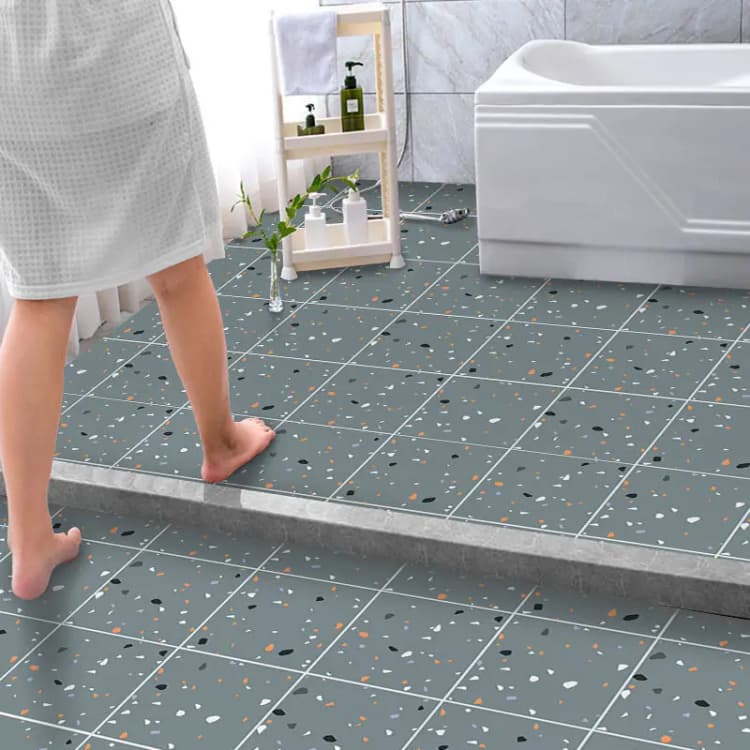 COWINLIFE DECO Thick Wear Resistant Plastic Flooring Sticker Self Adhesive Peel and Stick Wall Paper for Bathroom Easy to Install detail 4