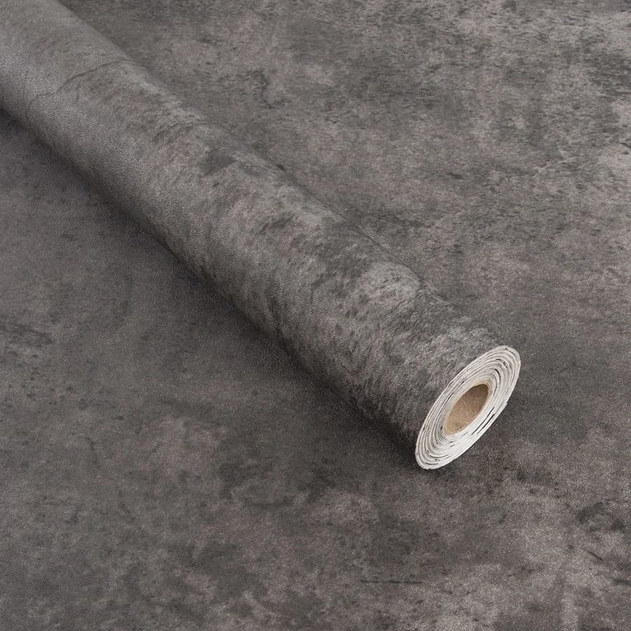 COWINLIFE DECO Grey Peel and Stick Textured Wallpaper Removable PVC Self Adhesive Cement Wallpaper for Bathroom Wall Stickers