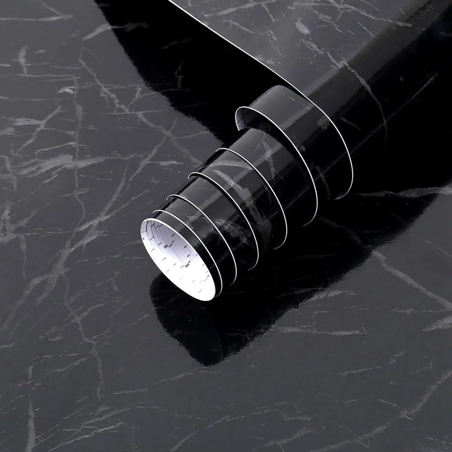 60cm*10m 3D Black PVC Vinyl Marble Wallpaper Sticker Peel and Stick Self Adhesive Waterproof Wallpaper for Kitchen