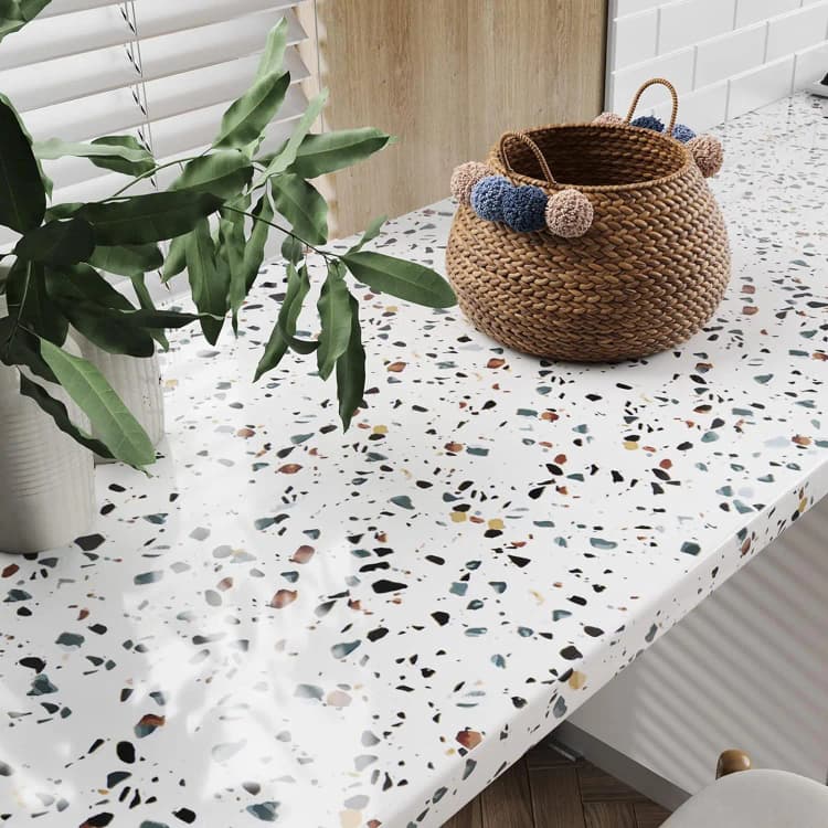 COWINLIFE New Design Vinyl Peel and Stick Kitchen Wallpaper Self Adhesive Wall Paper 3D Marble Sticker Wallpaper 23.5 Inch X196.7inch detail 3