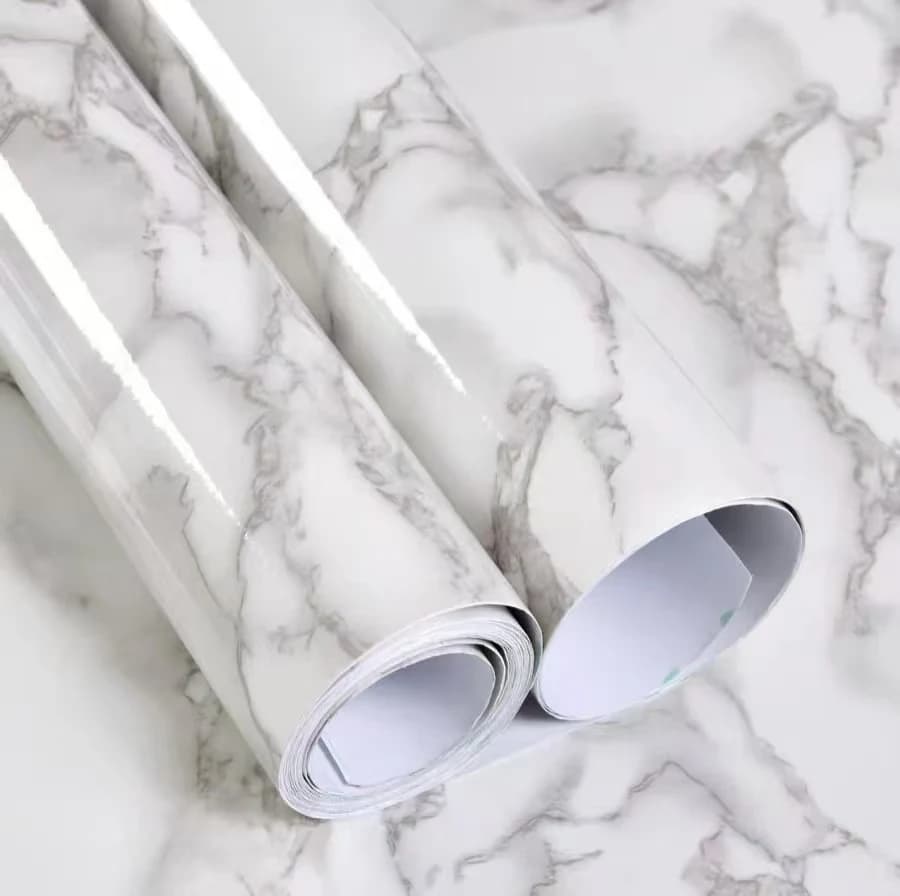 COWINLIFE DECO Modern Marble Vinyl Peel and Stick Self Adhesive Marble Sticker PVC Wall Paper Wall Coating for Home Wall Decor