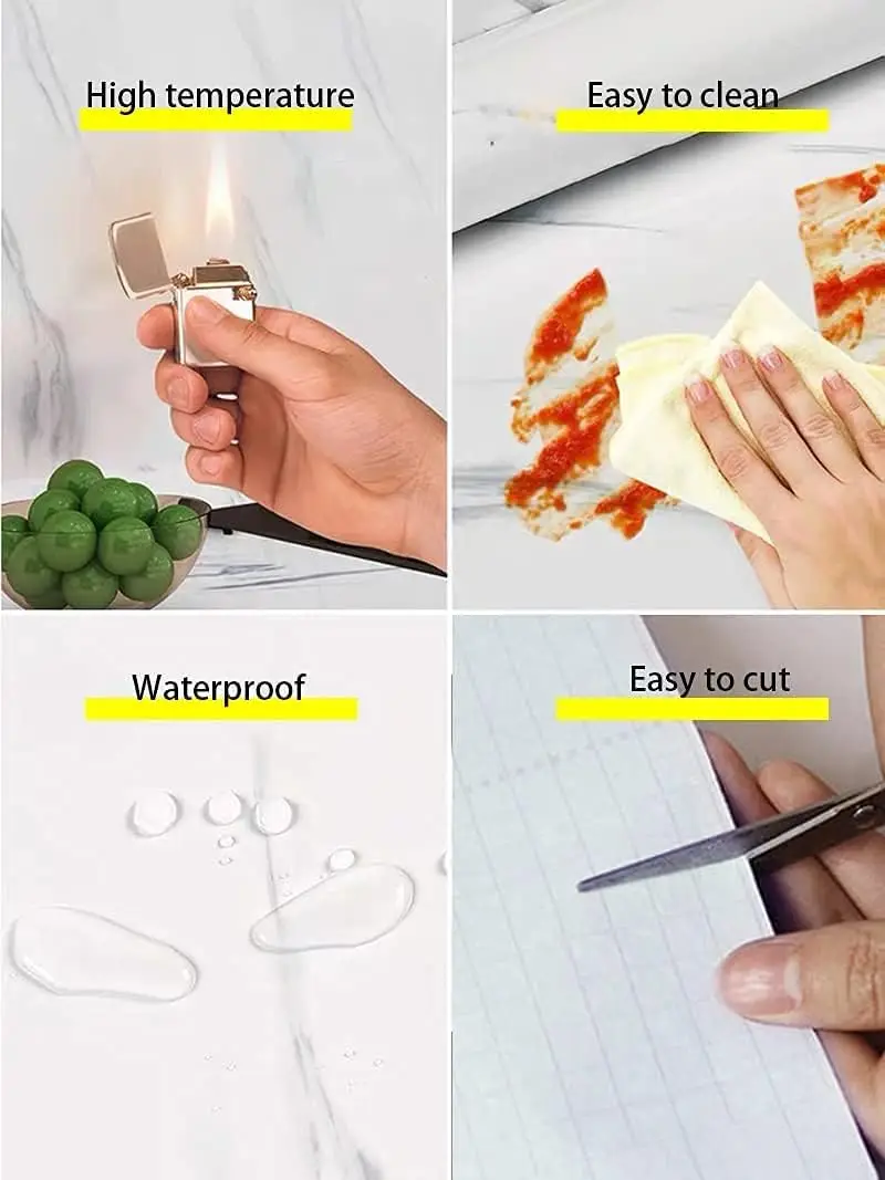 COWINLIFE Modern Vinyl Peel and Stick Wallpaper Self Adhesive Wallpaper Rolls Marble Sticker for Restaurant 23.5 Inch X196.7inch detail 5