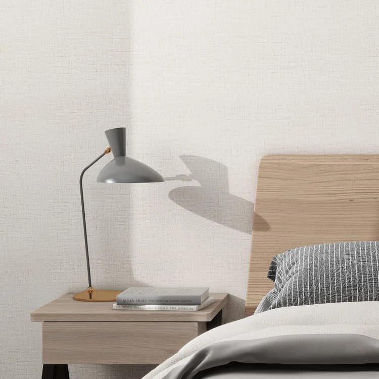 COWINLIFE DECO Waterproof Beige Peel and Stick Self Adhesive Wallpaper for Bedroom Fabric Linen Wall Paper Vinyl Wall Covering detail 2