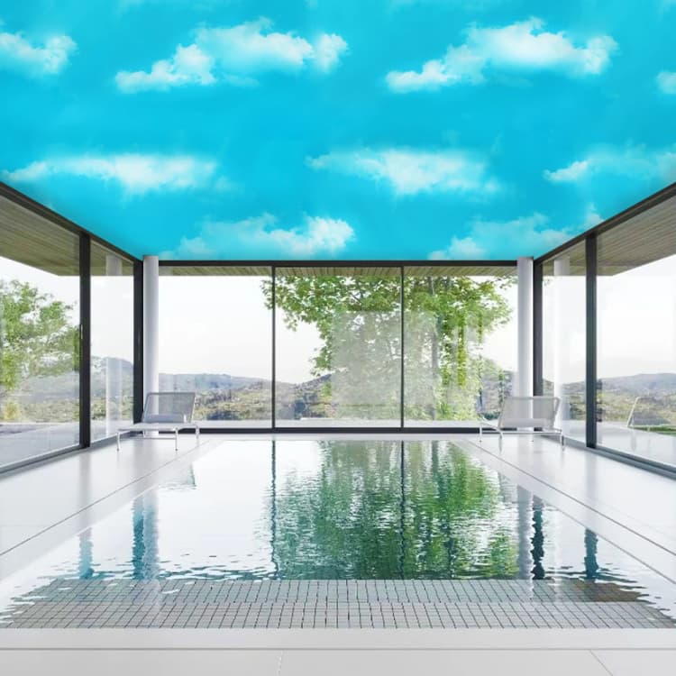 COWINLIFE DECO Factory Price 3D Waterproof Windows Blue Sky Peel and Stick Self Adhesive Wallpaper for Home Decoration Bedroom detail 6