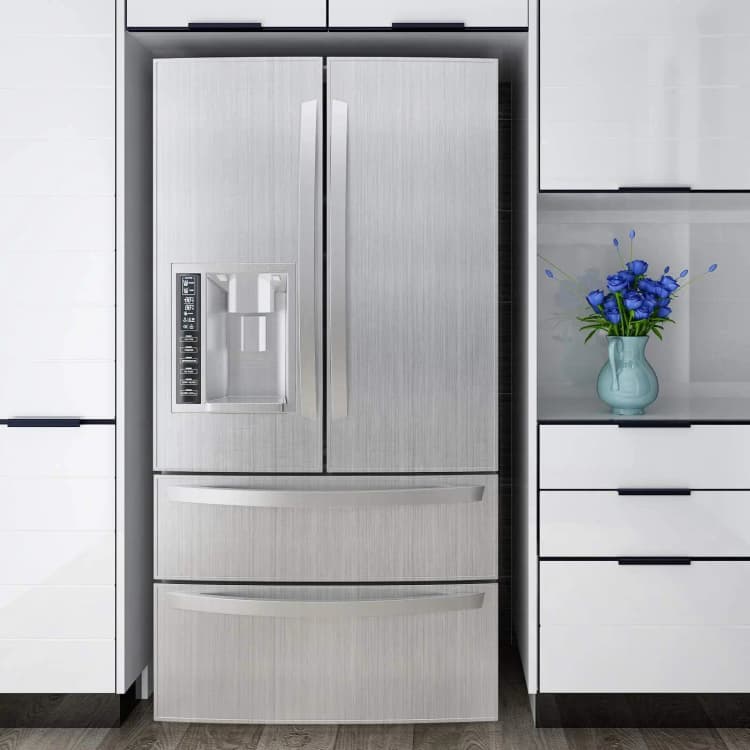 COWINLIFE DECO Silver Gold Metallic Stainless Steel Contact Paper for Refrigerators Self Adhesive Vinyl Film Wallpaper Stickers detail 3