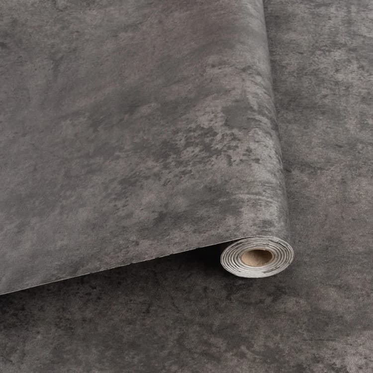 COWINLIFE DECO Dark Grey Peel and Stick Textured Wallpaper PVC Self-Adhesive Cement Wallpaper for Bathroom Decorative Wall Stickers detail 1