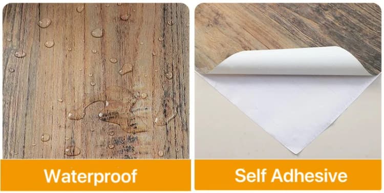 COWINLIFE DECO Wholesale Wallpaper Retro Wood Texture Sticker Kitchen Wrap PVC Vinyl Self-Adhesive Peel and Stick Wallpaper Rolls detail 6