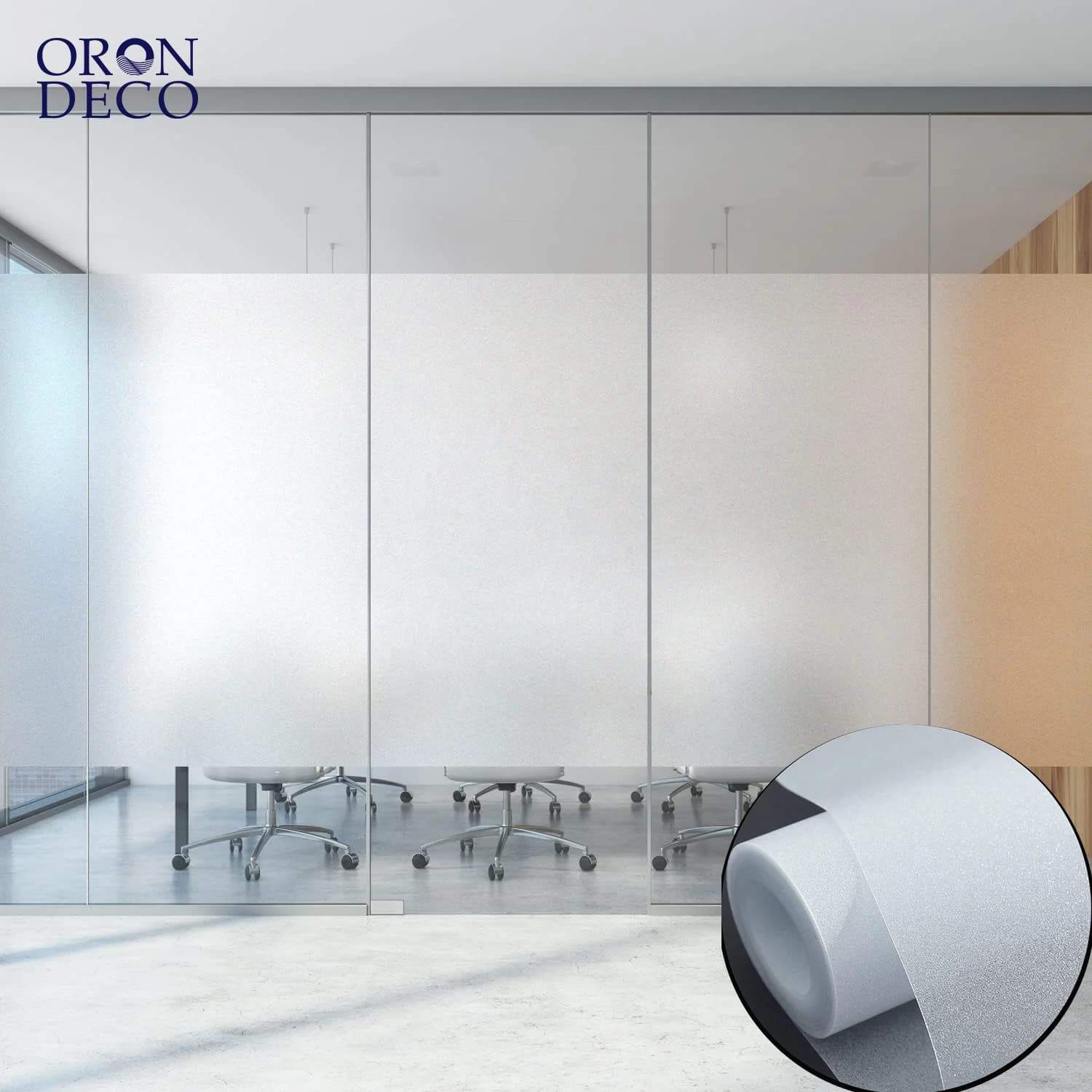 COWINLIFE DECO Window Privacy Film Frosted Glass Privacy Window Film Static Cling Non-Adhesive Door Coverings for Bathroom Home