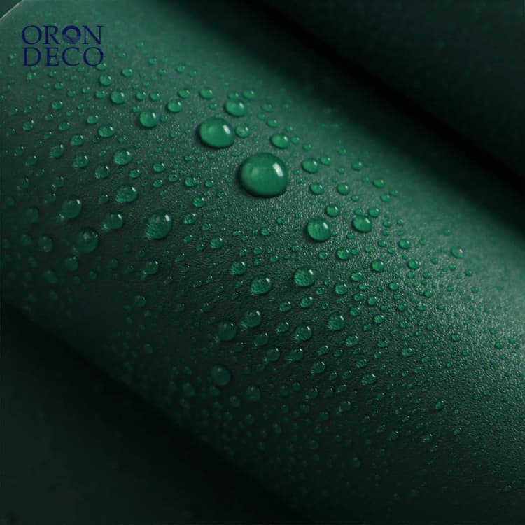COWINLIFE DECO High Quality Green Peel & Stick PVC Vinyl Wallpaper Waterproof Kitchen Wall Sticker Solid Color Wallpaper for Bedroom detail 1
