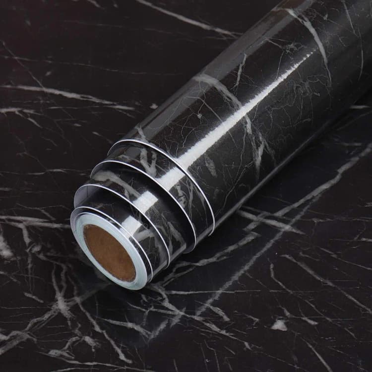 COWINLIFE DECO High Glossy Vinyl Marble Sticker Kitchen Wrap Peel and Stick Wallpaper Decorative Self Adhesive Wallpaper for Bedroom detail 1