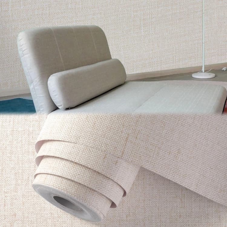 COWINLIFE DECO Best Selling Textured Peel and Stick Self Adhesive Wallpaper Fabric Linen Wall Paper Vinyl Wall Covering for Bedroom detail 1