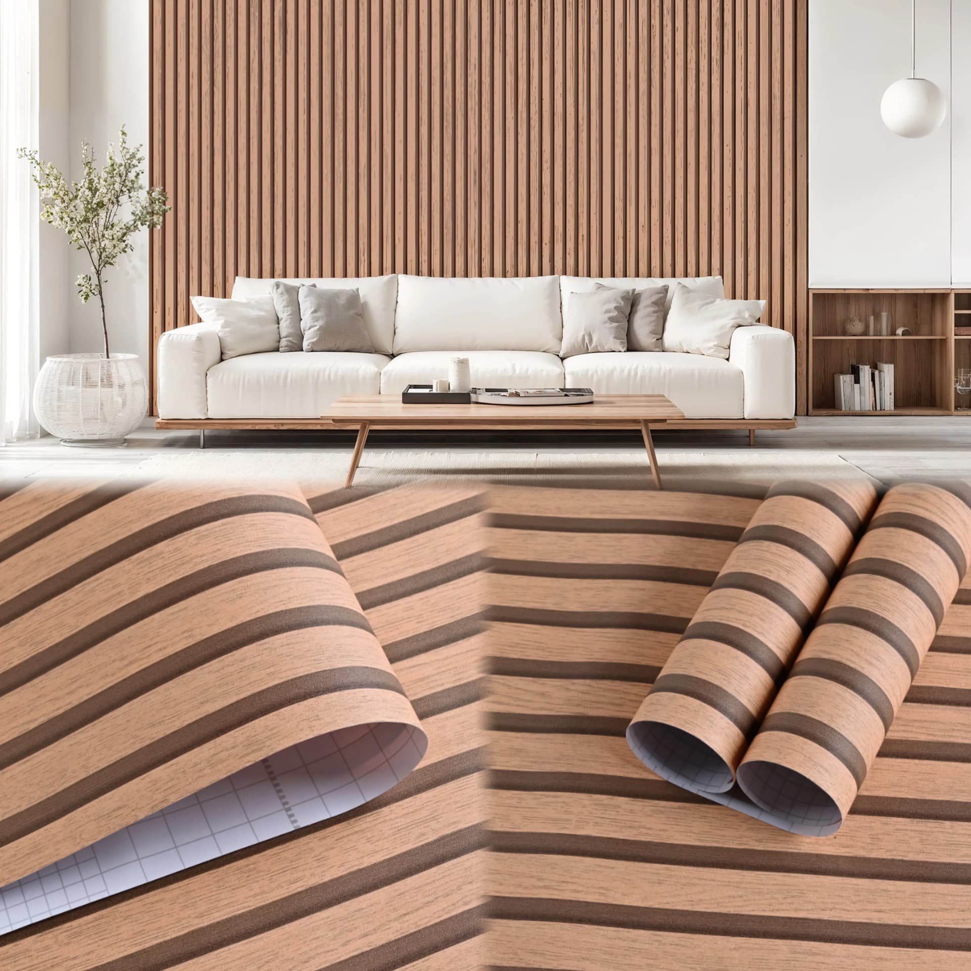 COWINLIFE DECO Hot Selling Self-adhesive Vinyl Wallpaper 3D Wood Grain Texture Waterproof Peel and Stick Wallpaper for Bedroom