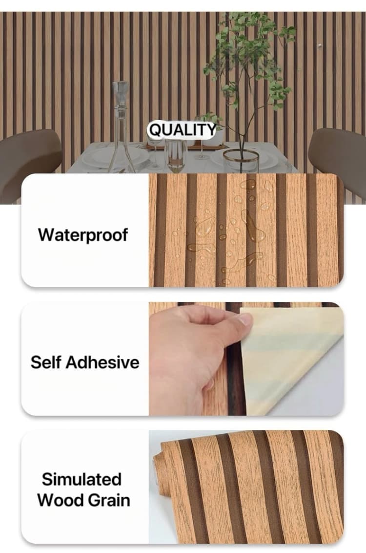 COWINLIFE DECO Hot Selling Self-adhesive Vinyl Wallpaper 3D Wood Grain Texture Waterproof Peel and Stick Wallpaper for Bedroom detail 6