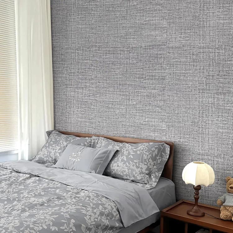 COWINLIFE DECO Textured Surface Self-Adhesive Linen Wallpaper Kitchen Wall Sticker Waterproof PVC Peel Stick Wallpaper for Bedroom detail 2