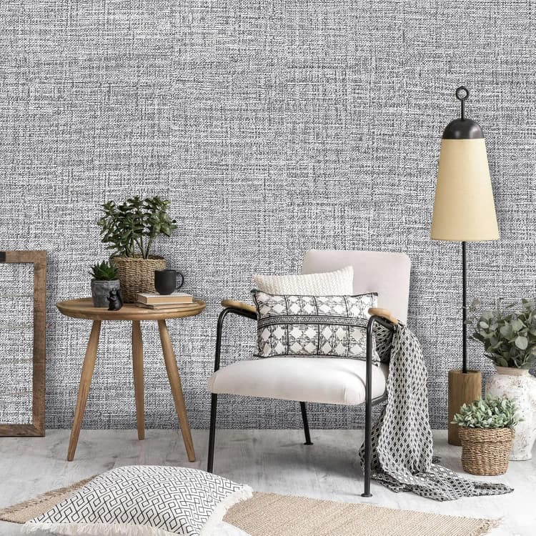 COWINLIFE DECO Textured Surface Self-Adhesive Linen Wallpaper Kitchen Wall Sticker Waterproof PVC Peel Stick Wallpaper for Bedroom detail 3