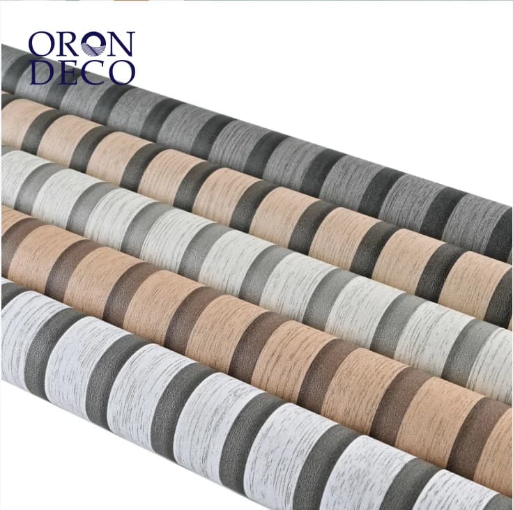 COWINLIFE DECO Modern 3D Wood Wallpaper Self-Adhesive Vinyl with Stripes Waterproof Peel and Stick Wall Panel Design for Bedroom detail 1