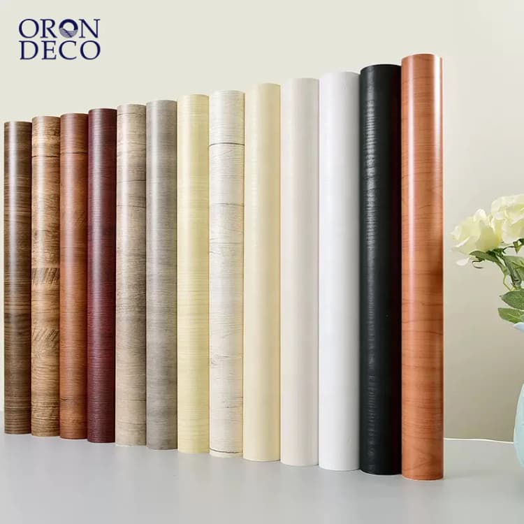 COWINLIFE DECO Modern Style Self-Adhesive Peel and Stick Wallpaper Roll Water Resistant Wood Texture Vinyl for Furniture detail 1