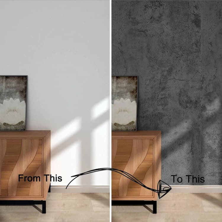 COWINLIFE DECO Modern Design Thick Grey Concrete Wallpaper Peel and Stick 3D Vinyl Textured Waterproof Cement Wall Sticker Bathrooms detail 6