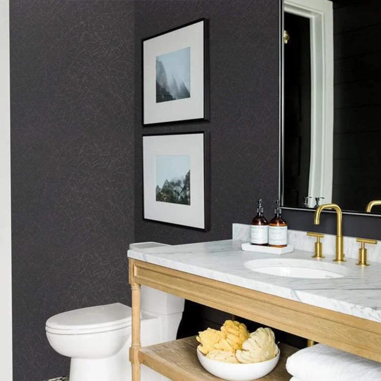 Black Silk Embossed Self Adhesive Peel and Stick Wallpaper Removable Kitchen PVC Vinyl Textured Wallpaper for Home Decoration detail 5