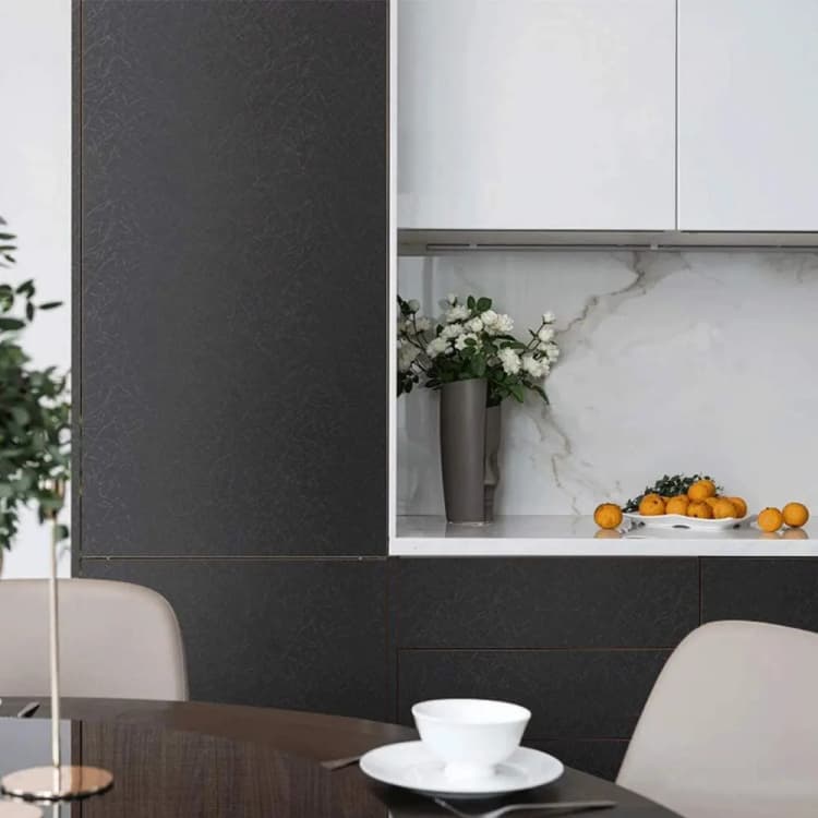 Black Silk Embossed Self Adhesive Peel and Stick Wallpaper Removable Kitchen PVC Vinyl Textured Wallpaper for Home Decoration detail 6