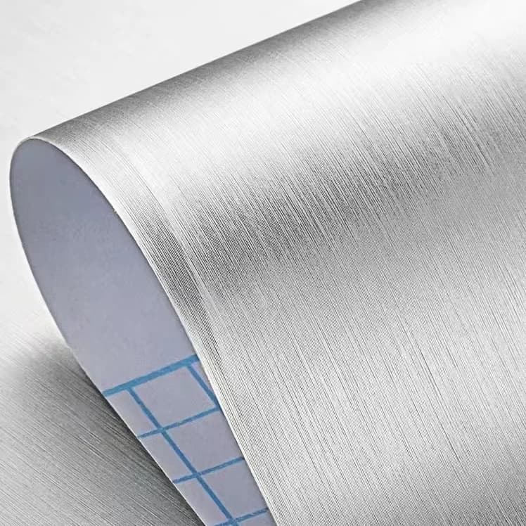 COWINLIFE DECO Silver Metallic Stainless Steel Contact Paper for Refrigerators Self-adhesive Vinyl Film Wallpaper Stickers detail 2