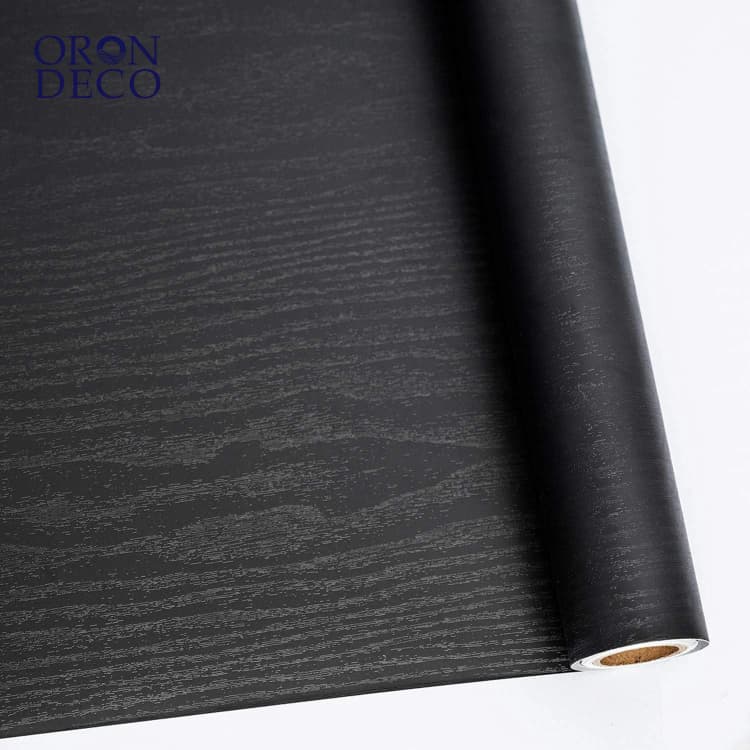 COWINLIFE DECO Best Selling Waterproof Black Wood Grain Wallpaper Peel and Stick Self Adhesive Wood Wallpaper Sticker Wall Covering detail 1
