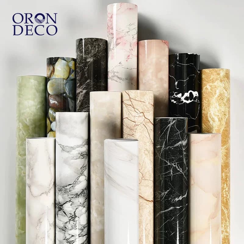 COWINLIFE DECO Modern Style Peel and Stick Waterproof Marble Wall Paper Self-Adhesive Marble Sticker for Kitchen Bathroom Vinyl Wrap