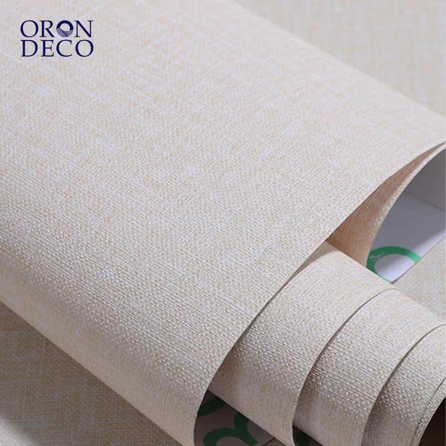 COWINLIFE DECO Beige Peel and Stick Self Adhesive Wallpaper Textured Surface Fabric Linen Wall Paper Vinyl Wall Covering