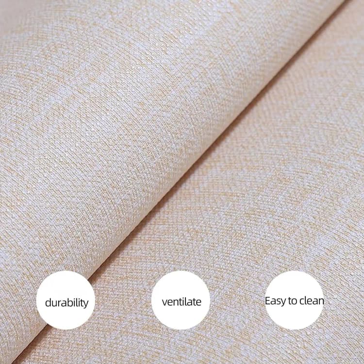 COWINLIFE DECO Beige Peel and Stick Self Adhesive Wallpaper Textured Surface Fabric Linen Wall Paper Vinyl Wall Covering detail 2