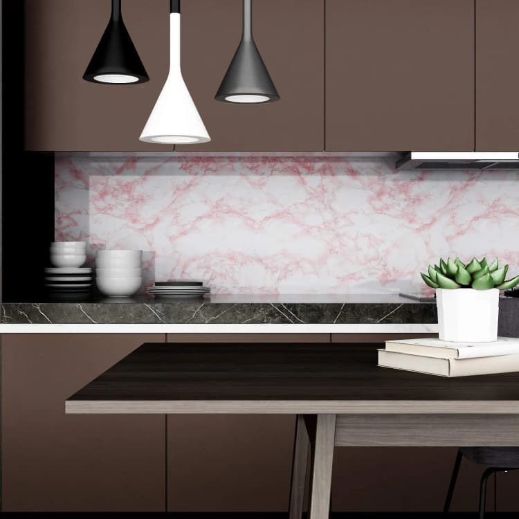 Marble Wall Paper Rolls Decoration Stick and Peel Self Adhesive Removable Waterproof Wall Paper for Countertop Wall Covering detail 2