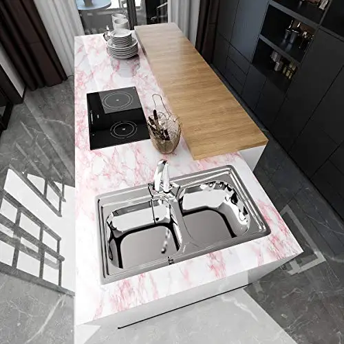 Marble Wall Paper Rolls Decoration Stick and Peel Self Adhesive Removable Waterproof Wall Paper for Countertop Wall Covering detail 3