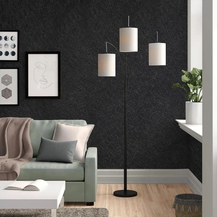 COWINLIFE DECO 3D Embossed Black Textured Wallpaper Designs Peel and Stick Self Adhesive PVC Vinyl Silk Wall Wallpaper for Home detail 5