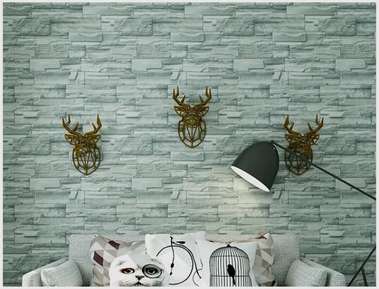 COWINLIFE DECO Factory Price Modern 3D Brick Stone Pattern PVC Waterproof Peel and Stick Self Adhesive Wallpaper Roll for Room detail 2