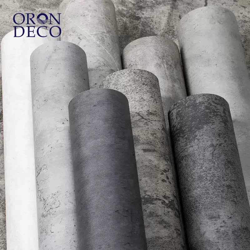 COWINLIFE DECO Cement Concrete Wallpaper Texture Self-Adhesive Waterpoof Modern Industrial Peel and Stick for Living Room