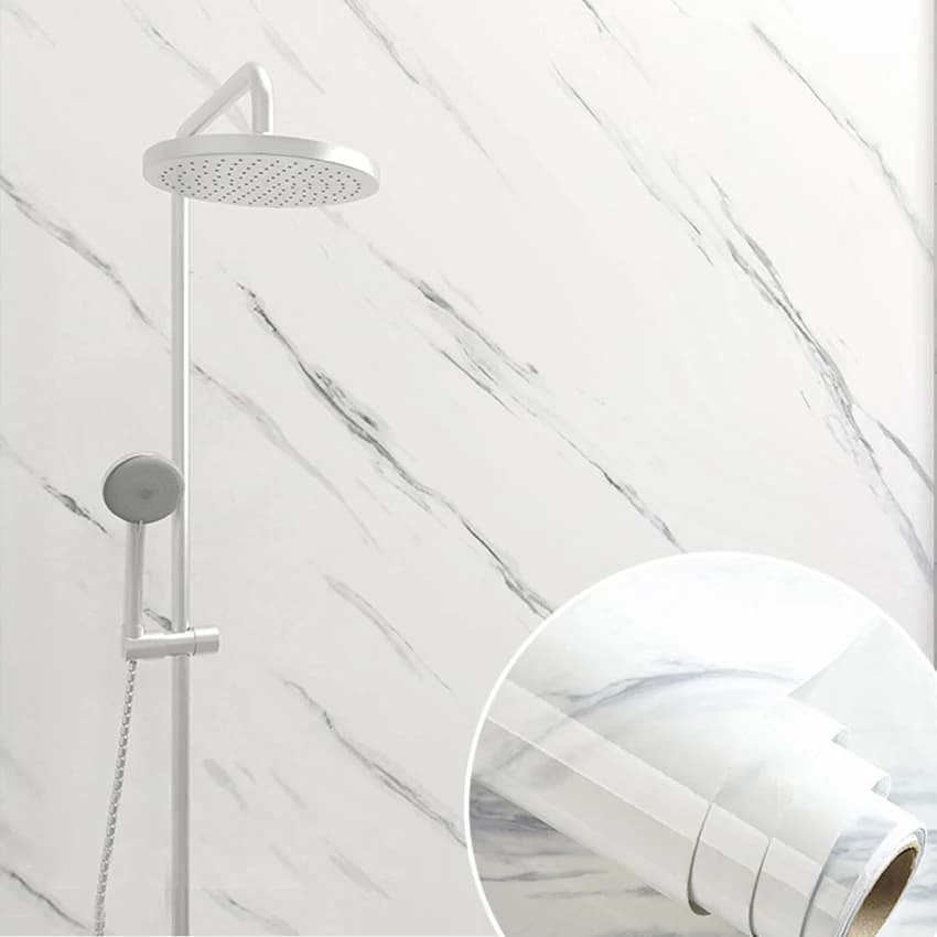 Stocks Wall Paper Waterproof PVC 3D Marble Self Adhesive Wallpaper Roll Contact Paper for the Kitchen Bathroom