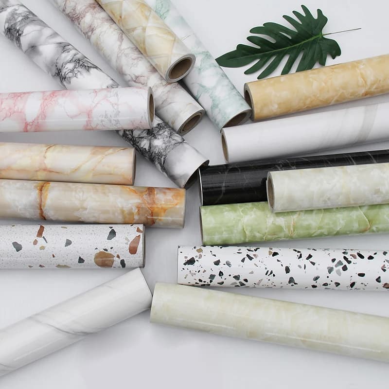 Waterproof Removable Marble Self Adhesive Wallpaper Pvc Vinyl Film for Home Decoration Kitchen Countertop Cabinet Renovation