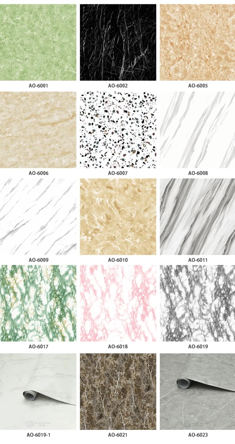 Low MOQ Morden Moisture-Proof Marble Pvc Wall Panel Film Peel and Stick Self Adhesive Wallpaper for Living Room detail 6