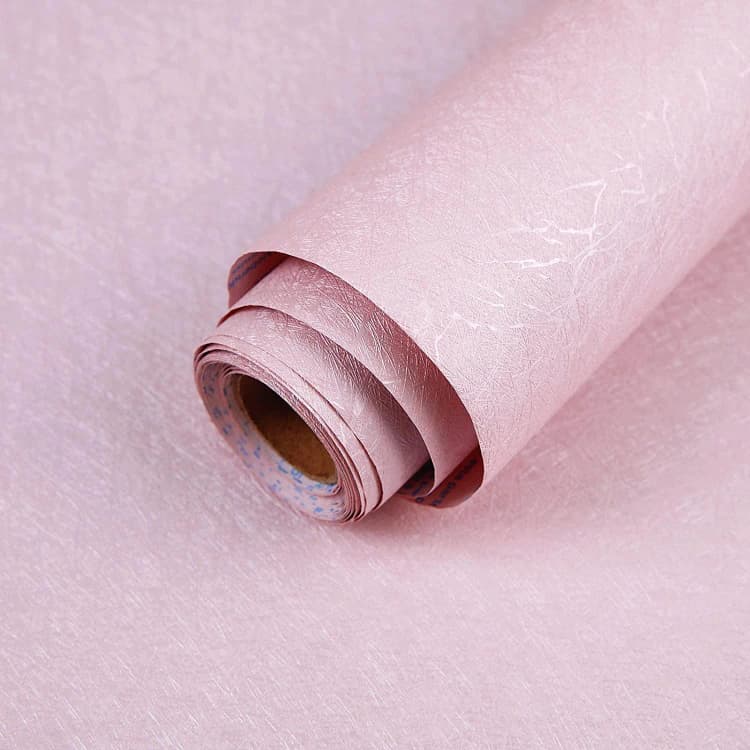 Chinese Manufacturers Pink 3D Embossed Silk Wall Paper Pvc Self-Adhesive Waterproof Wallpaper Sticker detail 7