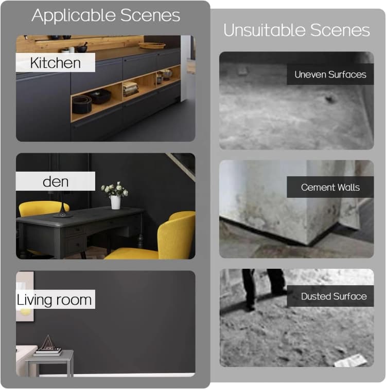 COWINLIFE DECO Matte Black Wallpaper Peel and Stick Vinyl Wall Paper Self Adhesive Solid Colour Wall Sticker for Kitchen Cabinets detail 6