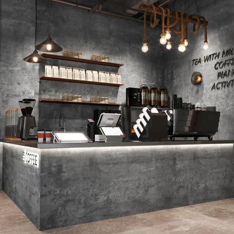 COWINLIFE DECO Dark Concrete Cement Gray Wallpaper Texture Self-Adhesive Waterpoof Modern Industrial Peel and Stick for Gym Cafe detail 3