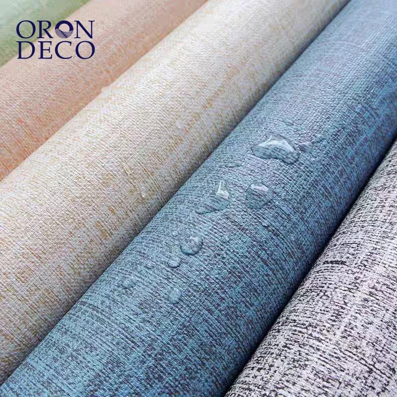 COWINLIFE DECO Modern Linen Textured Wallpaper Self-Adhesive Vinyl PVC for Bedroom Walls Cabinets Removable Fabric Wallpaper