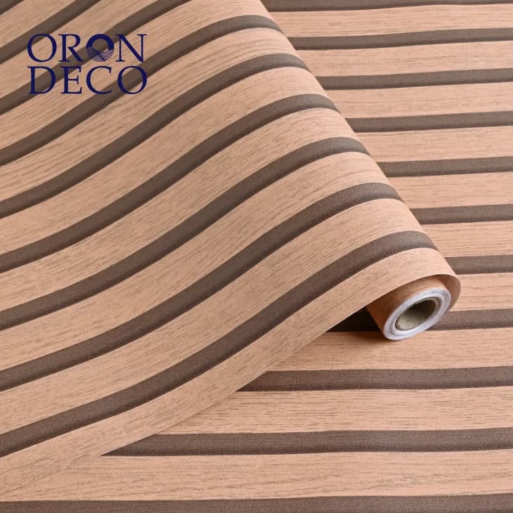 COWINLIFE DECO Custom Waterproof 3D Wood Texture Wallpaper Peel and Stick Self Adhesive PVC Vinyl Wall Stickers for Bedroom Wall detail 1