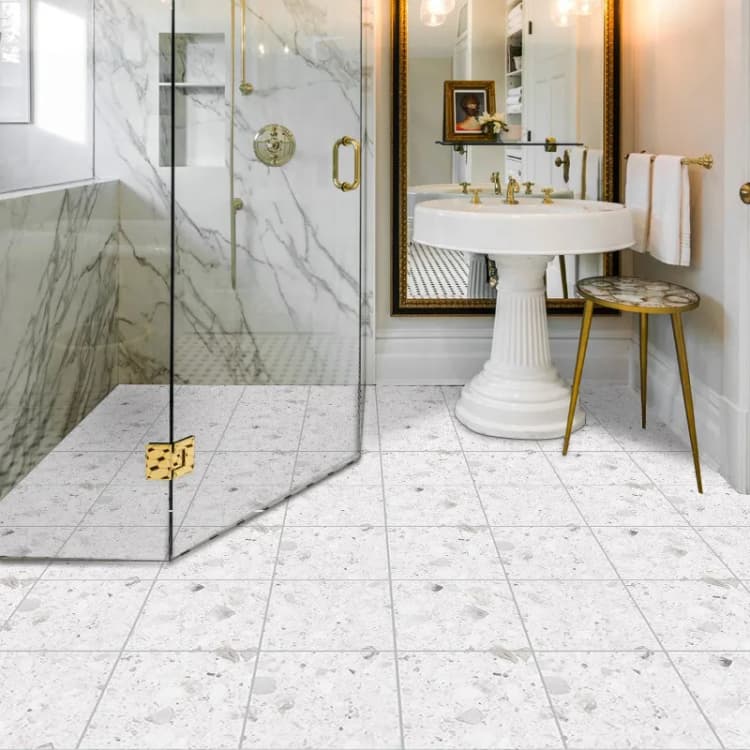 Chinese Manufacturer Pvc Vinyl Flooring Sticker Peel and Stick Floor Tile Paper 3D Floor Waterproof  Removable Wallpaper detail 4