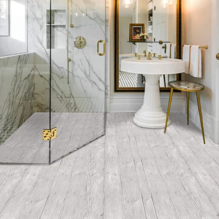 Chinese Manufacturer Pvc Vinyl Flooring Sticker Peel and Stick Floor Tile Paper 3D Floor Waterproof  Removable Wallpaper detail 5