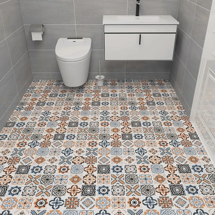 Waterproof Antislip Frosted 3D Epoxy Pvc Vinyl Self Adhesive Floor Paper Wallpaper Flooring Stickers for Bathroom Kitchen detail 3