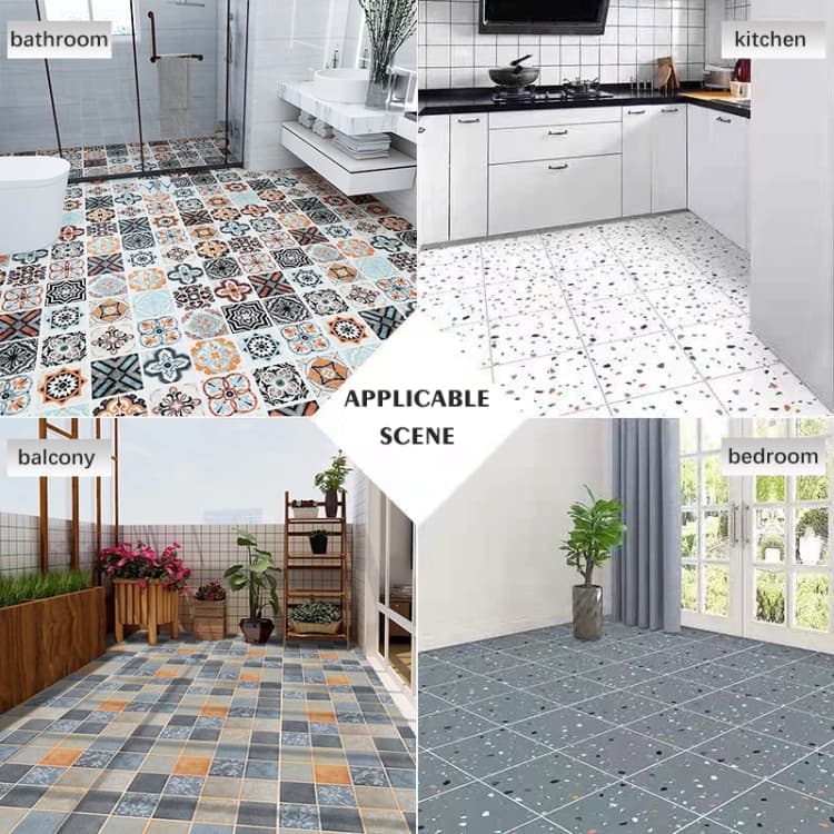 Waterproof Antislip Frosted 3D Epoxy Pvc Vinyl Self Adhesive Floor Paper Wallpaper Flooring Stickers for Bathroom Kitchen detail 6