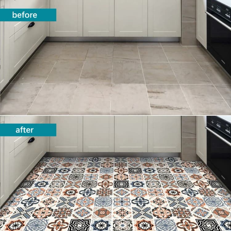 Waterproof Antislip Frosted 3D Epoxy Pvc Vinyl Self Adhesive Floor Wallpaper Flooring Stickers for Bathroom Kitchen detail 4