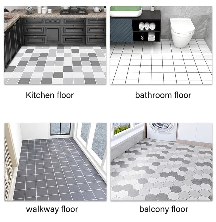 Self Adhesive Thicken Wallpaper Waterproof Vinyl Peel and Stick 3D Floor Sticker Pvc Flooring Roll for Bathroom Kitchen detail 6