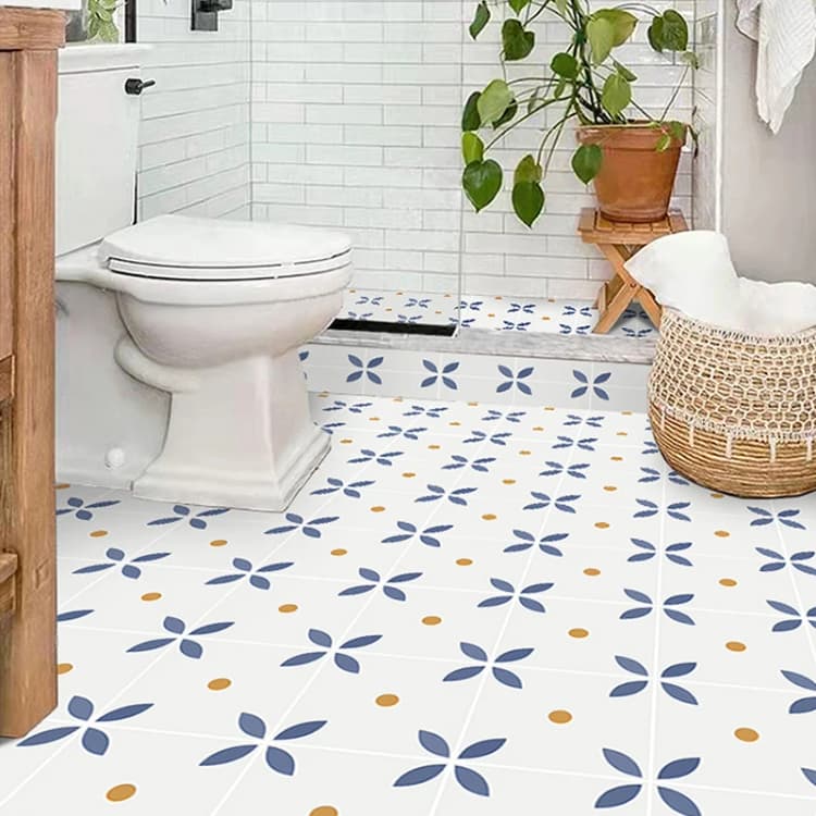 Original Design Thicken Pvc Vinyl Waterproof Kitchen Bathroom 3D Floor Sticker Tile Self Adhesive Floor Paper Film Wallpaper detail 1