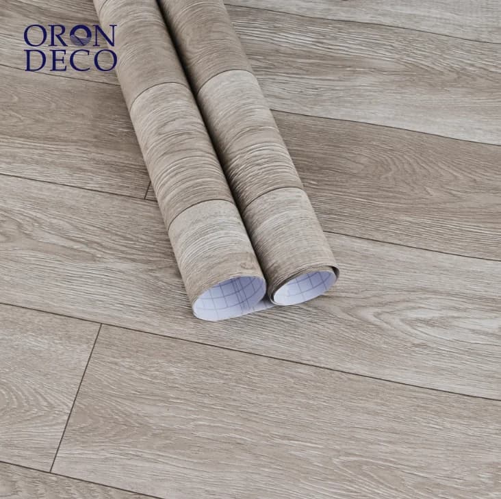 COWINLIFE DECO Luxury Vinyl Plastic Flooring New Self-Adhesive Peel Stick Wood Floor Sticker Wallpaper for Kitchen Waterproof